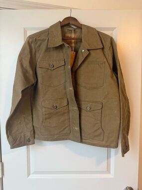 Utility Canvas Field Jacket in Olive Green